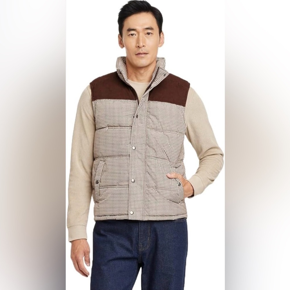 Goodfellow & Co Men's Size M Corduroy Shoulder Puffer Jacket Vest - NWT
